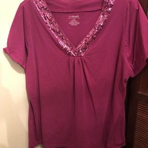 Lane Bryant 14/16 t Shirt v neck sequins
